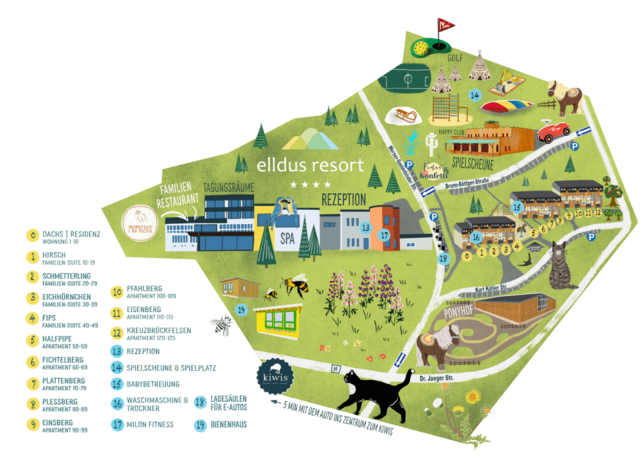 Karte des Elldus Resort in Oberwiesenthal Karte des Elldus Resort in Oberwiesenthal
